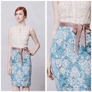 Byron Lars Lace and Floral Midi Dress